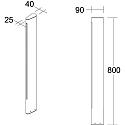Brumberg LED-Pollerleuchte WOKAM, IP65 IK04, 80cm, 18W 3000K 790lm 120°, schaltbar, dunkelgrau / opal