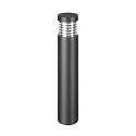 LED Pollerleuchte ZAGAMI, IP54, 65cm, 230V AC, 13W 3000K 368lm, schaltbar, graphit / klar / Lamellen-Raster