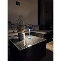 Brumberg Outdoor LED-Akku-Tischleuchte ROSS, IP54, 4.4W 3000K 160lm, mit Touch-Dimmer + USB-C, Aluminium-Druckguss, blau