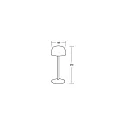 Brumberg Outdoor LED-Akku-Tischleuchte ROSS, IP54, 4.4W 3000K 160lm, mit Touch-Dimmer + USB-C, Aluminium-Druckguss, blau