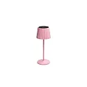 Outdoor LED Akku-Tischleuchte REIRO, IP54, 3000K, mit Touch-Dimmer + USB-C, Aluminium-Guss, pink