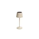 Outdoor LED Akku-Tischleuchte REIRO, IP54, 3000K, mit Touch-Dimmer + USB-C, Aluminium-Guss, sandbeige