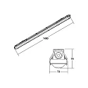 Brumberg LED Feuchtraum-Wannenleuchte HUMID ONE IP65, 28W, 4000K, 3600lm, Betriebsgerät schaltbar, grau