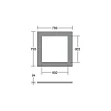 Brumberg Akustik-Element SLENTIUM, quadratisch, 79.5 x 79.5cm / innen 60.2 x 60.2cm für LED Panel, inkl. Abhängung, grey