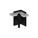 Eckverbinder zu 48V-Stromschiene PEPA, HOCH (BRUM-88488x), 90°, mechanisch, schwarz / silber