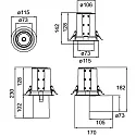 Brumberg LED Einbaustrahler TRAXX MIDI 230V AC, 50 Hz, rund, CRI > 90, 19,5 W, 30°, 4000K, 2455lm, schwarz