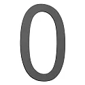Hausnummer „ 0 “, Höhe 16cm, Edelstahl, anthrazit