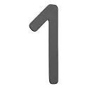 Hausnummer „ 1 “, Höhe 16cm, Edelstahl, anthrazit