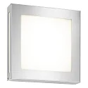 Outdoor LED wall luminaire 22 x 22cm with motion detector, IP44, 12W 3000K, stainless steel / opal glass, brushed