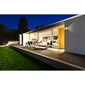 Outdoor LED wall luminaire 22 x 22cm with motion detector, IP44, 12W 3000K, stainless steel / opal glass