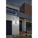CMD Creative Metalldesign Outdoor LED Wandleuchte, IP44, quadratisch,  22 x 22cm, 12W 3000K, Edelstahl / Opalglas, anthrazit