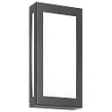 Outdoor LED Wandleuchte Flach, mit Bewegungsmelder, 28 x 14cm, IP44, 12W 3000K, Edelstahl / Opalglas, anthrazit