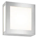 Outdoor wall luminaire 22 x 22cm, IP44, E27, stainless steel / opal glass, brushed