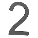 Hausnummer „ 2 “, Höhe 16cm, Edelstahl, anthrazit