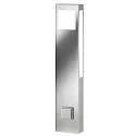 Outdoor Stehleuchte AQUA PAULO, IP44, mit Steckdose, 80cm, 2G11 (inkl. 18W 3000K 1800lm), Edelstahl / Makrolon, gebürstet