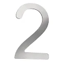Hausnummer „ 2 “, Höhe 16cm, Edelstahl, gebürstet