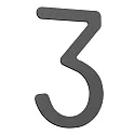 Hausnummer „ 3 “, Höhe 16cm, Edelstahl, anthrazit