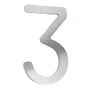 Hausnummer „ 3 “, Höhe 16cm, Edelstahl, gebürstet