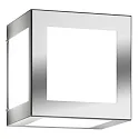 Außenwandleuchte AQUA CUBO, IP44, E27, Edelstahl / Opalglas, gebürstet