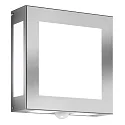 Außenwandleuchte AQUA LEGENDO, IP44, mit PIR-Bewegungsmelder, 2x E27, Edelstahl / Opalglas, gebürstet