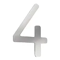 Hausnummer „ 4 “, Höhe 16cm, Edelstahl, gebürstet