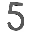 Hausnummer „ 5 “, Höhe 16cm, Edelstahl, anthrazit