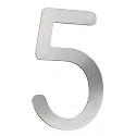 Hausnummer „ 5 “, Höhe 16cm, Edelstahl, gebürstet