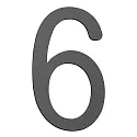 Hausnummer „ 6 “, Höhe 16cm, Edelstahl, anthrazit
