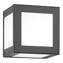 Außenwandleuchte AQUA CUBO, IP44, E27, Edelstahl / Opalglas, anthrazit