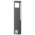 Outdoor floor luminiare AQUA PAULO incl. power plug, angular, 80cm, IP44, 2G11, stainless steel / opal glass, anthracite