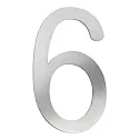 Hausnummer „ 6 “, Höhe 16cm, Edelstahl, gebürstet
