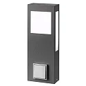Outdoor Stehleuchte AQUA PAULO, IP44, eckig, 40cm, inkl. Steckdose, gebürstet, 2G11 (10W 3000K, inkl.), Edelstahl / Opalglas