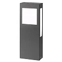 Outdoor Stehleuchte AQUA PAULO, IP44, eckig, 40cm, 2G11, Edelstahl / Opalglas, anthrazit