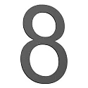 Hausnummer „ 8 “, Höhe 16cm, Edelstahl, anthrazit
