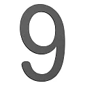Hausnummer „ 9 “, Höhe 16cm, Edelstahl, anthrazit