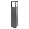 CMD Creative Metalldesign Outdoor Stehleuchte, IP54, eckig, Höhe 65cm, E27 max. 15W, Aluminium / Opalglas, anthrazit