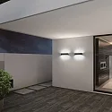 CMD Creative Metalldesign LED Fassaden-Strahler Up&Down, IP65, Breite 25cm, 18W 3000K 1140lm 100°, Aluminium anthrazit / Klarglas