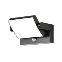 CMD Creative Metalldesign Outdoor LED Wandleuchte, IP54, mit Sensor, 20W 3000-6000K (CCT Switch), Kopf 355° neigbar, Aluminium / PC-Diffusor, anthrazit