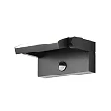 CMD Creative Metalldesign Outdoor LED Wandleuchte, IP54, mit Sensor, 20W 3000-6000K (CCT Switch), Kopf 355° neigbar, Aluminium / PC-Diffusor, anthrazit