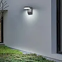 Outdoor LED Wandleuchte, IP54, 20W 3000-6000K (CCT Switch) 1434lm, Kopf 355° schwenkbar, Aluminium / PC-Diffusor