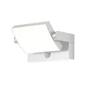 Outdoor LED Wandleuchte, IP54, mit Sensor, 20W 3000-6000K (CCT Switch), Kopf 355° neigbar, Aluminium / PC-Diffusor, weiß