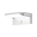CMD Creative Metalldesign Outdoor LED Wandleuchte, IP54, mit Sensor, 20W 3000-6000K (CCT Switch), Kopf 355° neigbar, Aluminium / PC-Diffusor, weiß