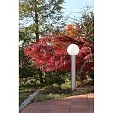 CMD Creative Metalldesign Outdoor Stehleuchte AQUA BALL, IP44, zylindrisch, 90cm, E27, Opalglas-Kugelschirm, Edelstahl gebürstet