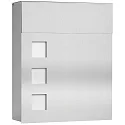 Outdoor Briefkasten mit Opalglas-Fenster, eckig, gerade, Höhe 38.5cm, Edelstahl 
