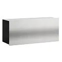 Outdoor Wand-Zeitungsfach, eckig, gerade, Höhe 14cm / Breite 32cm, Edelstahl, beidseitig offen