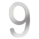 Hausnummer „ 9 “, Höhe 16cm, Edelstahl, gebürstet
