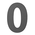 Hausnummer „ 0 “, Höhe 25cm, Edelstahl, anthrazit
