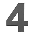 Hausnummer „ 4 “, Höhe 25cm, Edelstahl, anthrazit
