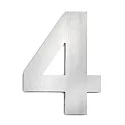 Hausnummer „ 4 “, Höhe 25cm, Edelstahl, gebürstet