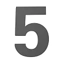 Hausnummer „ 5 “, Höhe 25cm, Edelstahl, anthrazit